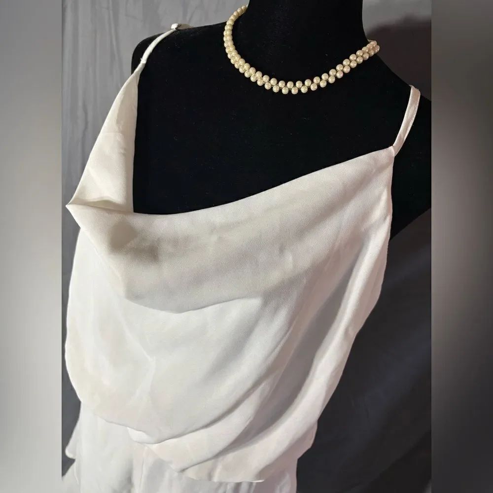 L New She + Sky Spaghetti Strap Cowl Neck Romper NWT Size Large